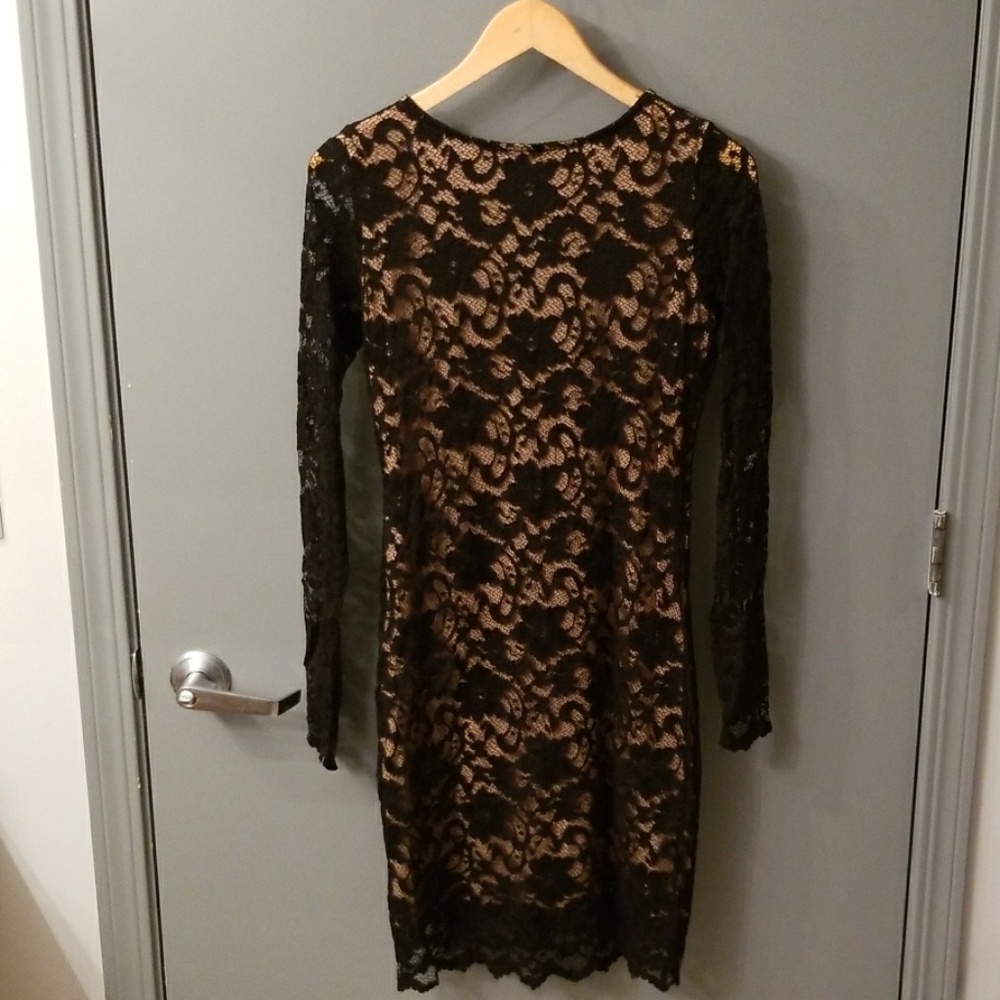 Black lace dress, Karen Kane